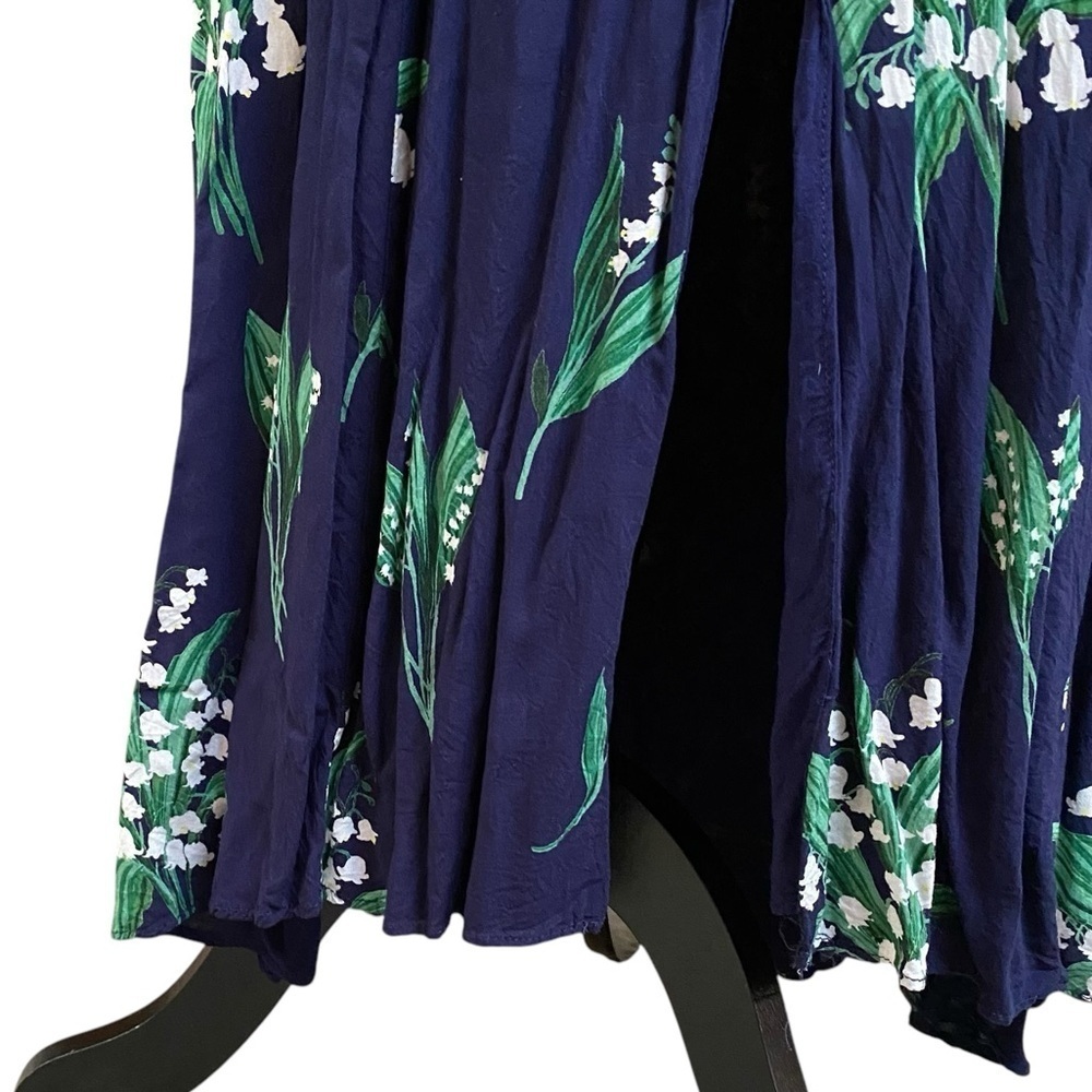 Urban Outfitters Blue Floral Midi Dress 6 Strappy Button Front Slip Dress - Picture 8 of 16